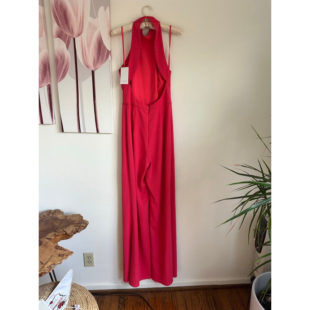 Theia Aerilyn Halter Jumpsuit in color Geranium Size 4 NWT - Picture 7 of 7